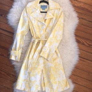 Yellow floral print trench